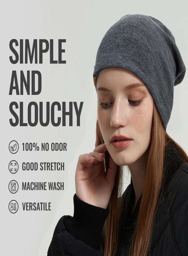 ACUSHLA 100% Merino Wool Cuff Beanie for Men & Women Knitted Winter Hat Unisex Watch Cap Skull Wrap for Cold Weather, Dark Grey - Image 2