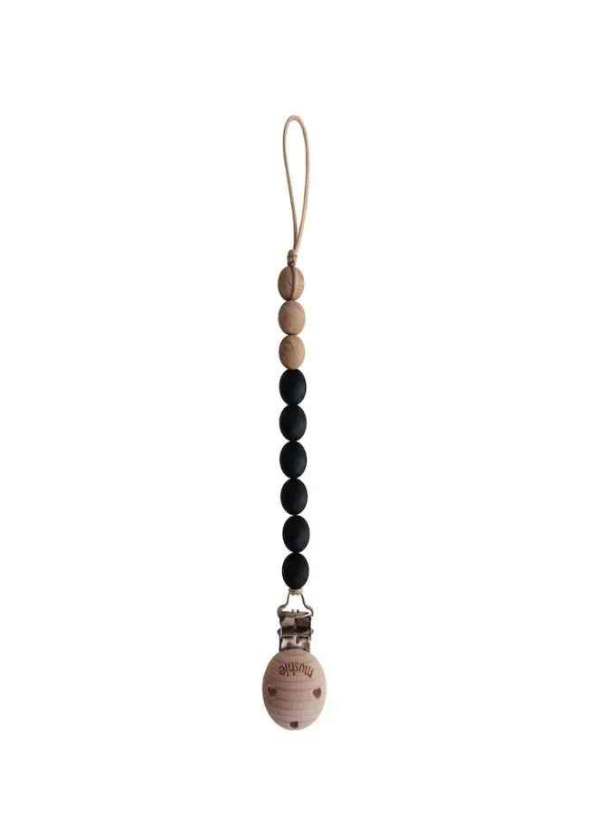 mushie Pacifier Clips Eva Black