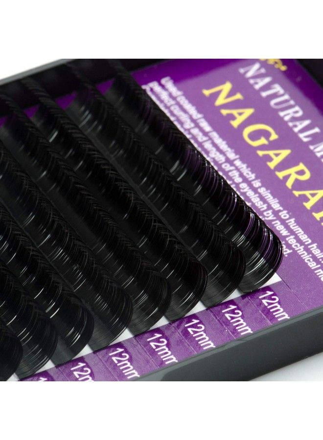 NAGARAKU تمديدات الرموش فردية 0.05 مم شكل C 8 مم 16 صفًا ناعمة طبيعية مات سوداء احترافية حجم ضخم لوازم صالون التجميل (8 مم 0.05 C) - Image 4