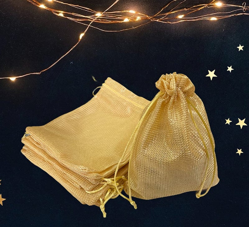 Krisah Fabric Unisex-Adult Self Design Cloth Potli Gift Bags, Pack Of 25 (Beige) Big Size 23 X 18 Cm Capacity 500 Gram - Image 4