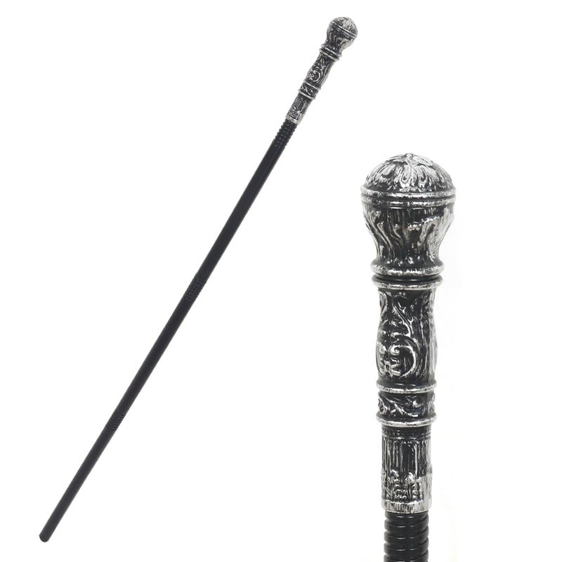 UQJE 44in Silver Wizard Staff Plague Doctor Costume Cane Egyptian Walking Scepter - Image 2