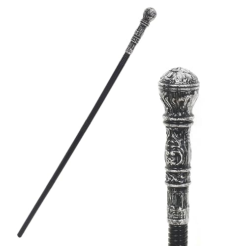 UQJE 44in Silver Wizard Staff Plague Doctor Costume Cane Egyptian Walking Scepter - Image 1