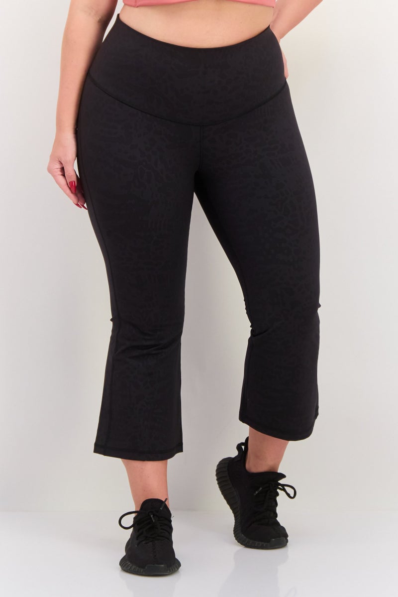 Adidas سروال ليجنز نسائي زائد الحجم بتصميم واسع، أسود - Image 1