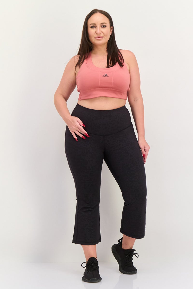 Adidas سروال ليجنز نسائي زائد الحجم بتصميم واسع، أسود - Image 4