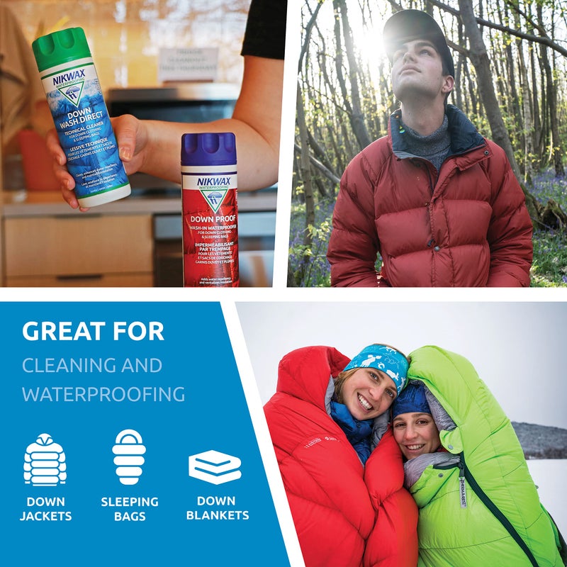 Nikwax Down, Down DUO-Pack, 300ml, Wash-In Cleaning and Waterproofing adds DWR Water Repellency to Down Filled Jackets, Outerwear, Sleeping Bags, Restores and Protects Insulation and Loft - Image 3