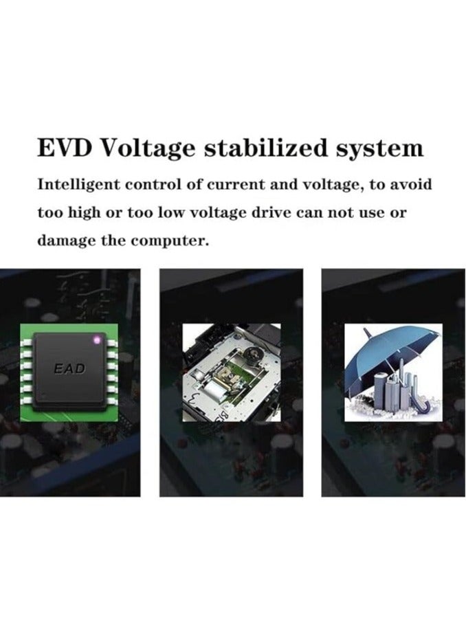 general External DVD/CD ROM Card Reader Rewriter Burner Drive USB 3.0 USB-C Port with Type-C Superdrive Adapter Laptop Desktop - Image 4