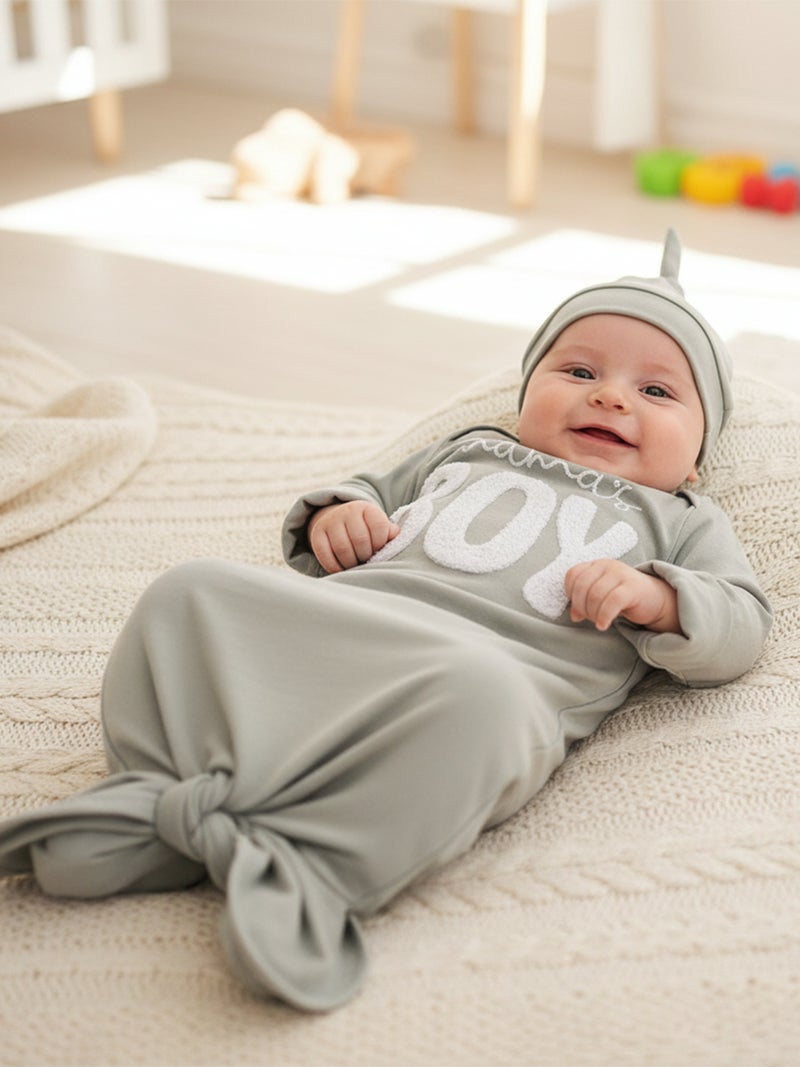 Newborn Gowns Long Sleeve O Neck Letter Embroidery Baby Sleep Bag Newborn Clothes Baby Wearable Blanket for Boys - Image 2