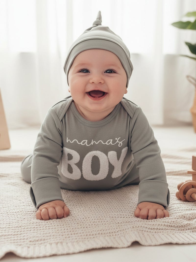 Newborn Gowns Long Sleeve O Neck Letter Embroidery Baby Sleep Bag Newborn Clothes Baby Wearable Blanket for Boys - Image 1