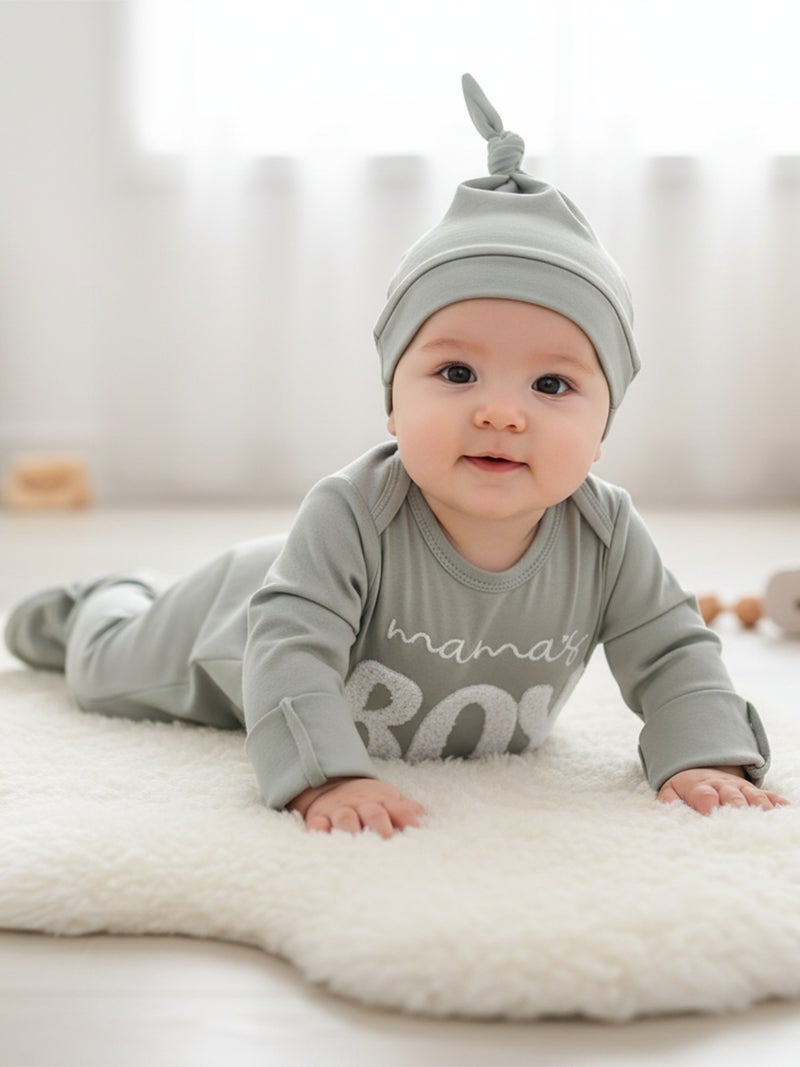 Newborn Gowns Long Sleeve O Neck Letter Embroidery Baby Sleep Bag Newborn Clothes Baby Wearable Blanket for Boys - Image 4