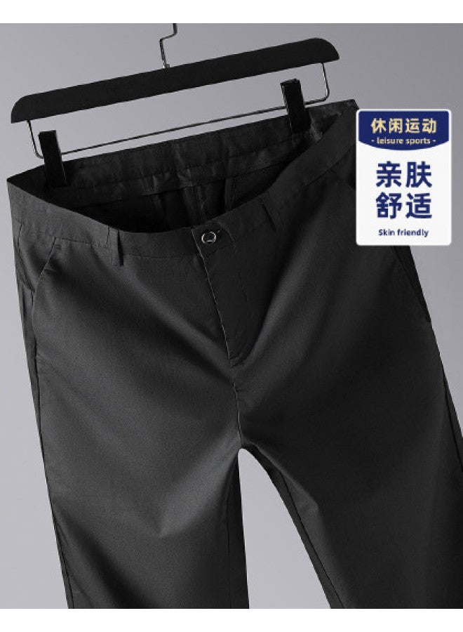 Fomoce new Autumn Men's Casual Pants - Wrinkle-resistant Solid Color Versatile Straight-cut Trousers - Image 1