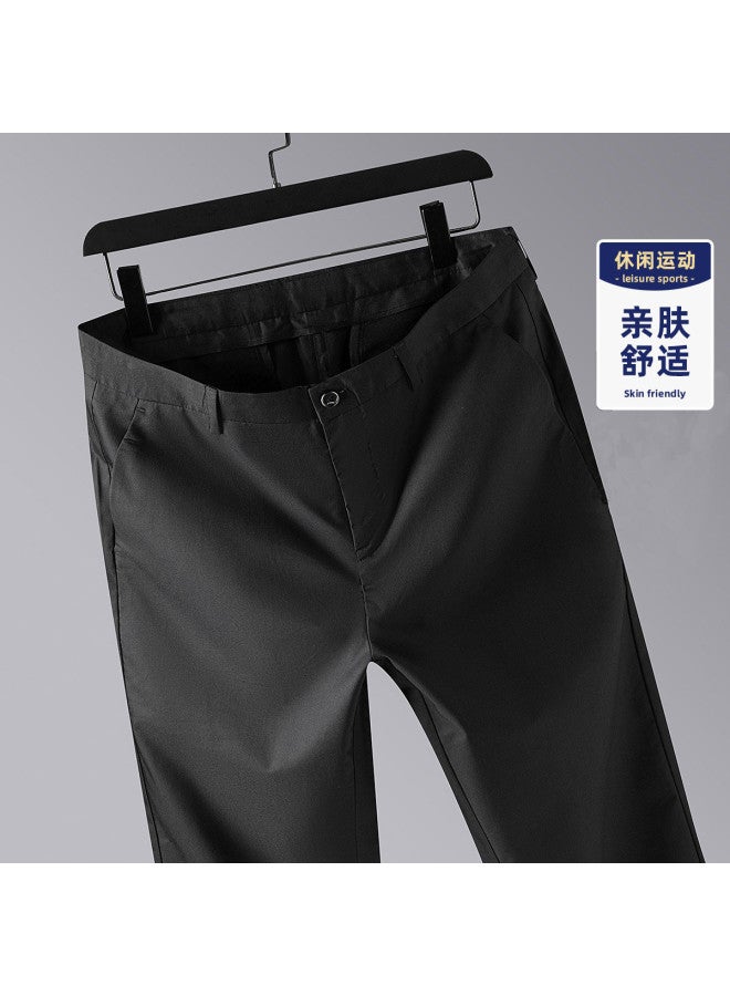 Fomoce new Autumn Men's Casual Pants - Wrinkle-resistant Solid Color Versatile Straight-cut Trousers - Image 2