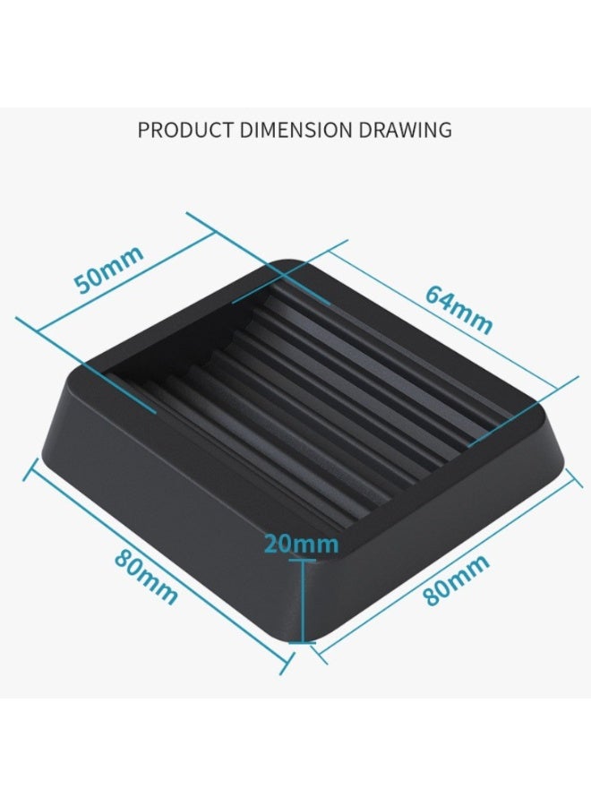 Furniture Wheels Caster Cups, Non-Slip Rubber Bed Frame Stopper Floor Protector for Any Furniture with Wheels - 4 Pack (Black) - Image 2