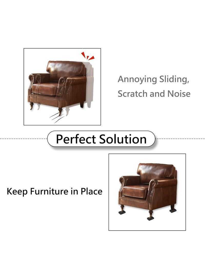 Furniture Wheels Caster Cups, Non-Slip Rubber Bed Frame Stopper Floor Protector for Any Furniture with Wheels - 4 Pack (Black) - Image 5