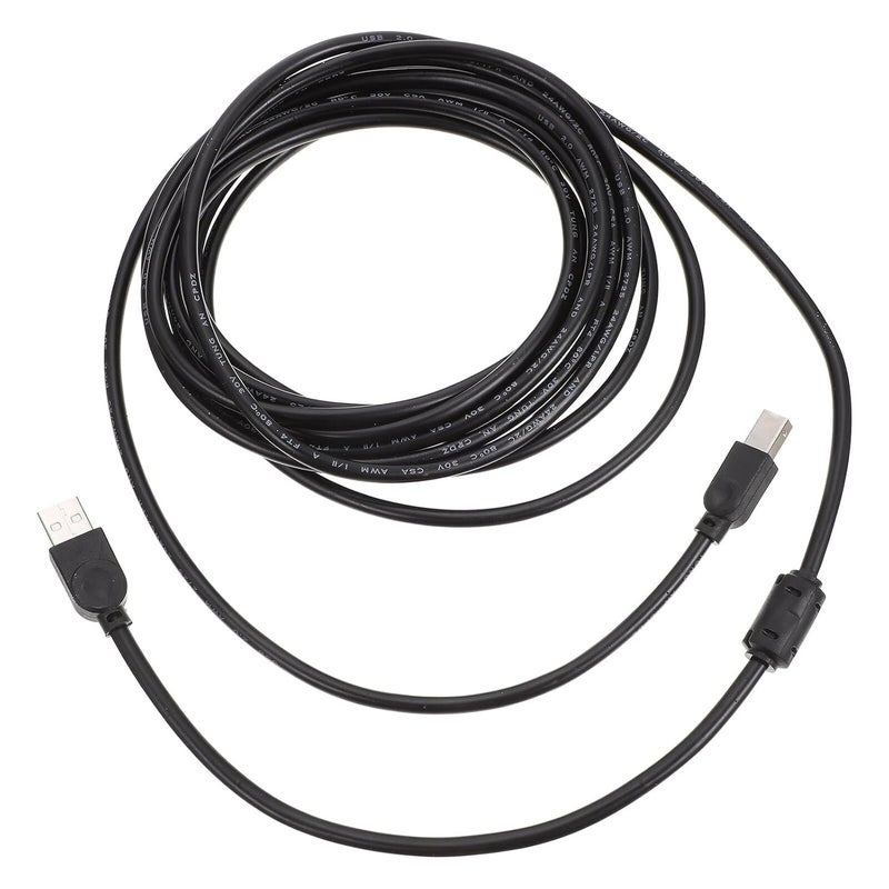 كابل طابعة USB بنواة نحاسية، سرعة عالية، طول 5 أمتار، لون أسود، لاستخدامه مع أجهزة الطباعة والفاكس في المكاتب - Image 1
