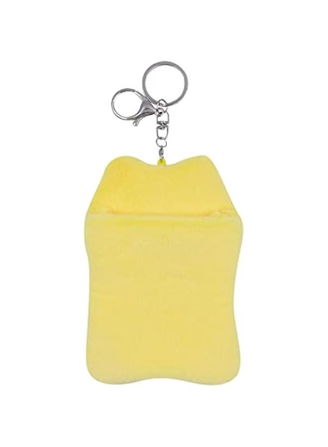 Generic Cute Plush Photocard Holder With Keychain Kpop Credit ID Bank Card Bus Card Protective Case Photo Sleeves,Yellow Bear  - Image 4
