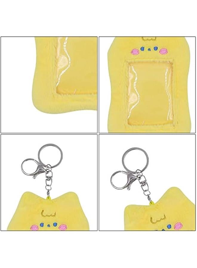 Generic Cute Plush Photocard Holder With Keychain Kpop Credit ID Bank Card Bus Card Protective Case Photo Sleeves,Yellow Bear  - Image 5