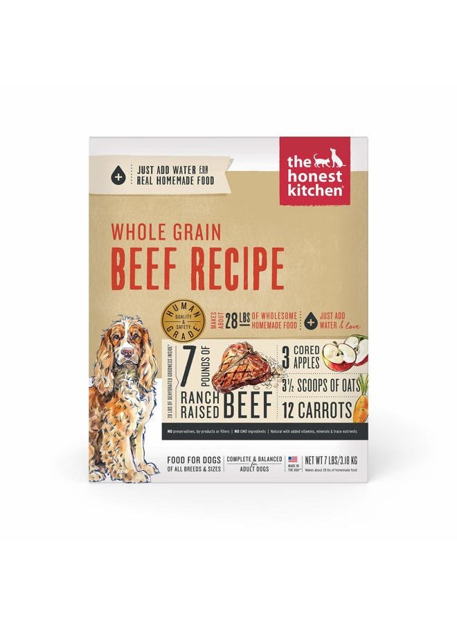 the honest kitchen Dehydrated Whole Grain Beef Dog Food, 7 lb Box, 7.00 Pound (Pack of 1)  - Image 1