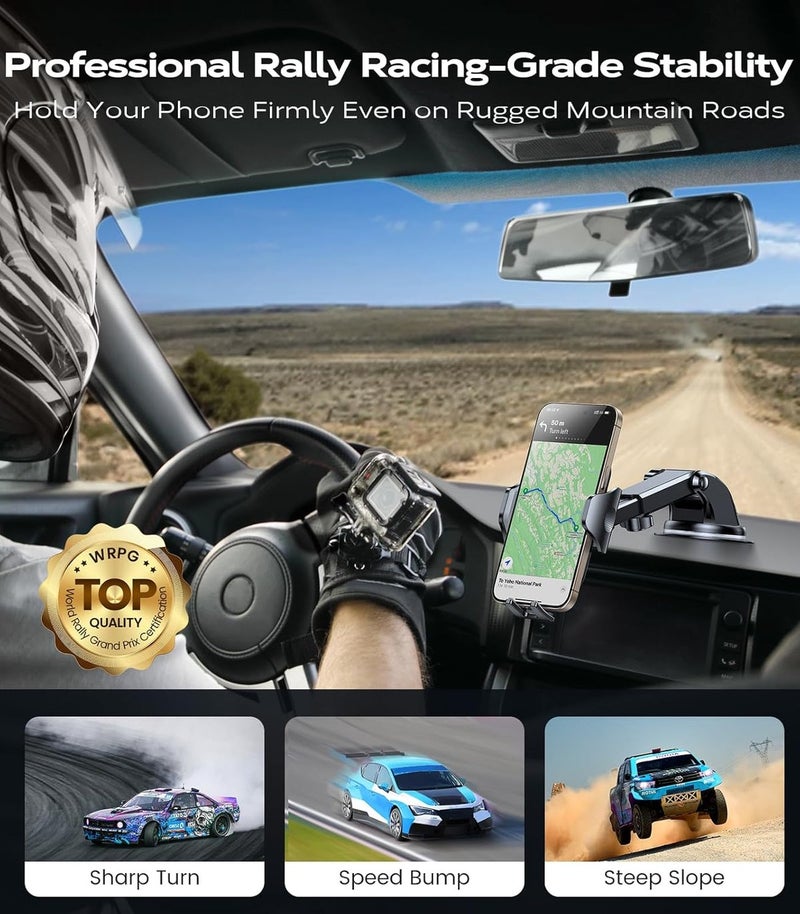 VICSEED True Strongest Suction Rally Racing-Grade Stability Car Phone Holder for iPhone Samsung All Phones, Yellow - Image 3