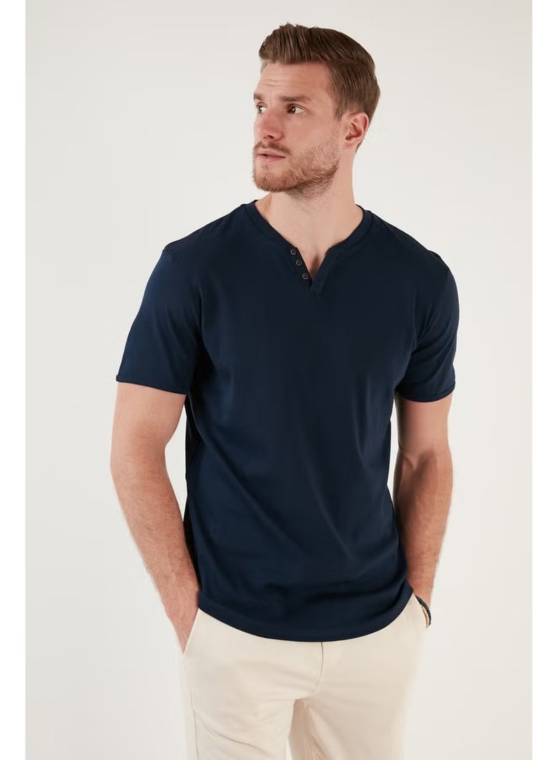 Buratti 100% Cotton V-Neck Slim Fit T Shirt Men's T SHIRT 5902122 - Image 4