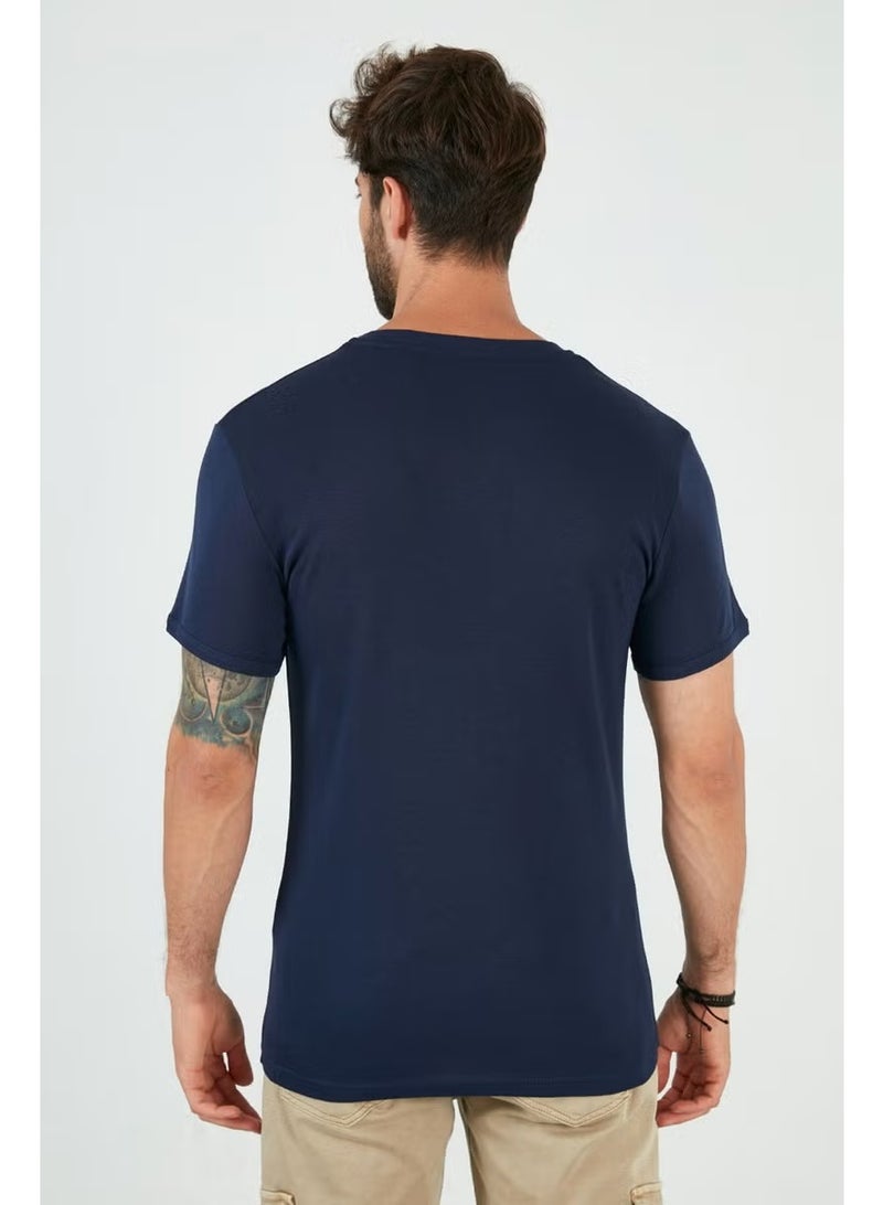 Buratti 100% Cotton V-Neck Slim Fit T Shirt Men's T SHIRT 5902122 - Image 3