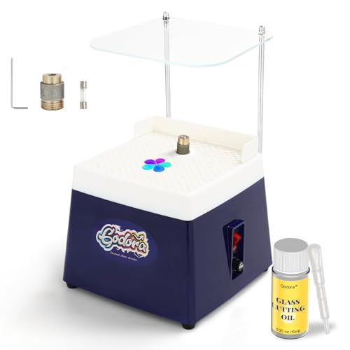 Godora Stained Glass Grinder & Glass Cutting Oil, Mini Stained Glass Kit with 5/8" & 1" Grinder Bits, Widely Used for Glass Processing Arts and Decoration - Image 1