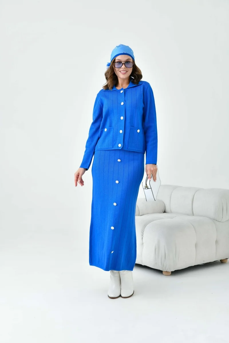 Garmi Women's Buttoned Two Piece Suit Saxe