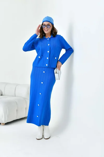 Garmi Women's Buttoned Two Piece Suit Saxe