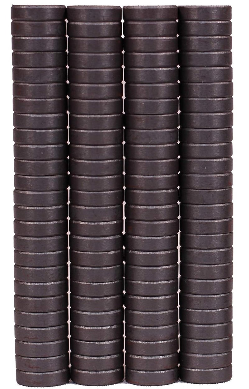 Creative Hobbies 100 قطعة مغناطيس دائري سيراميكي صناعي 11/16 بوصة مسطح - 18 مم قرص دائري - 3/16" سمك - مغناطيس فيريتي بكميات كبيرة للحرف، العلوم والهوايات، الثلاجة أو اللوحة البيضاء - Image 2