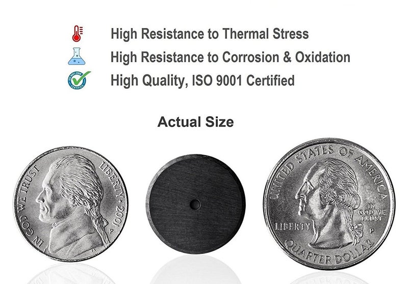 Creative Hobbies 100 قطعة مغناطيس دائري سيراميكي صناعي 11/16 بوصة مسطح - 18 مم قرص دائري - 3/16" سمك - مغناطيس فيريتي بكميات كبيرة للحرف، العلوم والهوايات، الثلاجة أو اللوحة البيضاء - Image 5