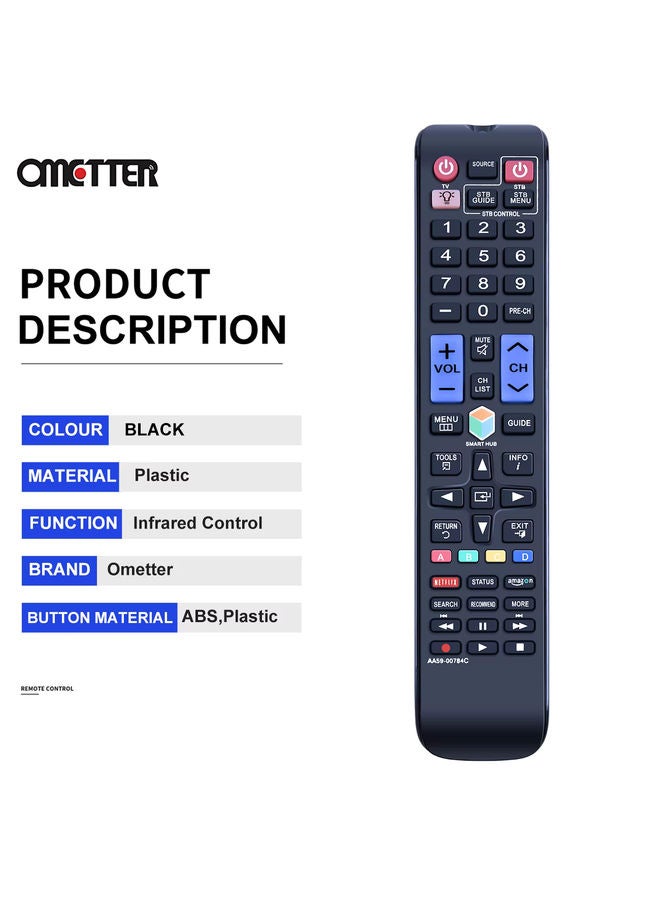 OMETTER Replacement AA59-00784C Smart TV Remote Control Compatible for All Samsung Smart Televisions