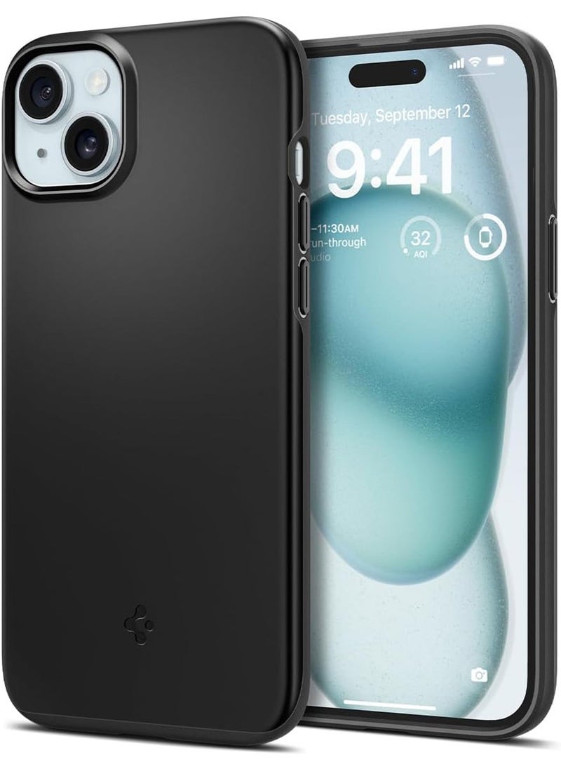 Spigen Thin Fit for iPhone 15 Plus Case Cover - Black  - Image 1