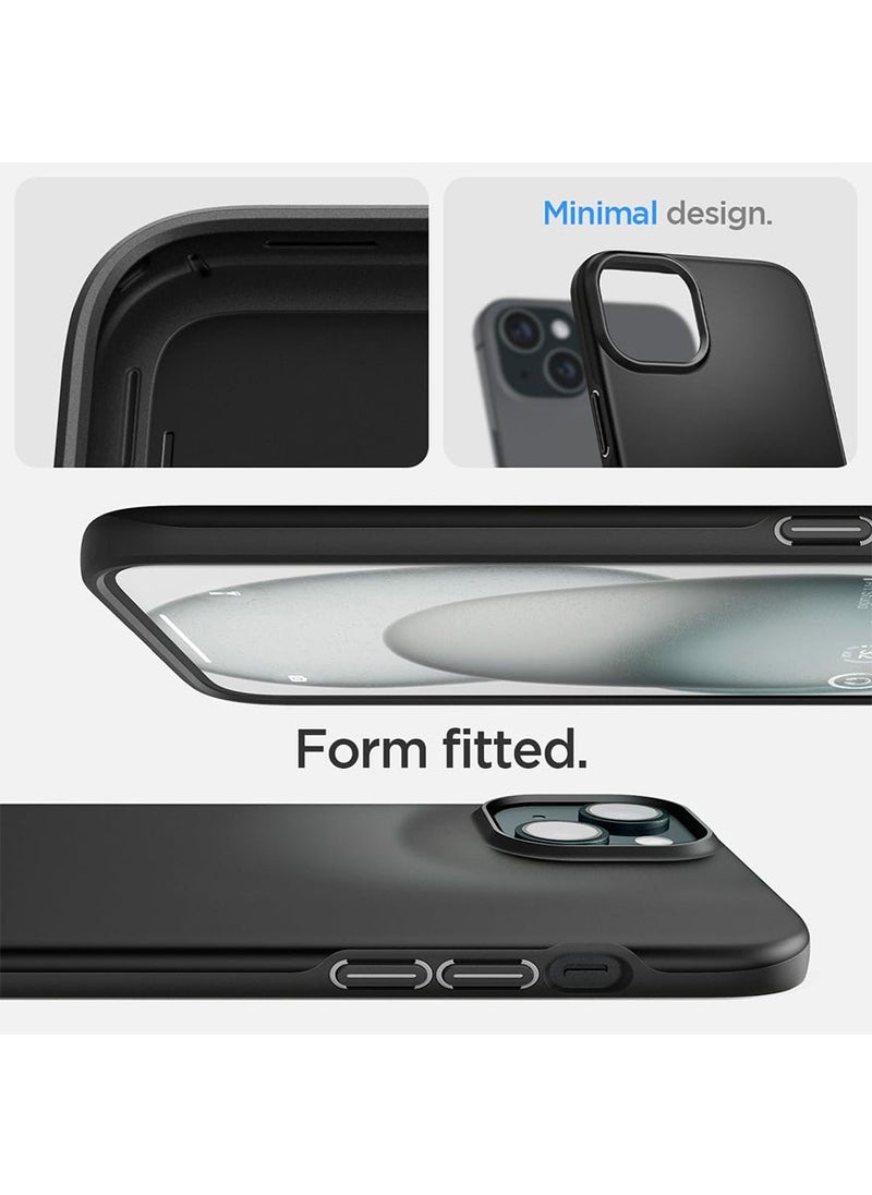 Spigen Thin Fit for iPhone 15 Plus Case Cover - Black  - Image 3