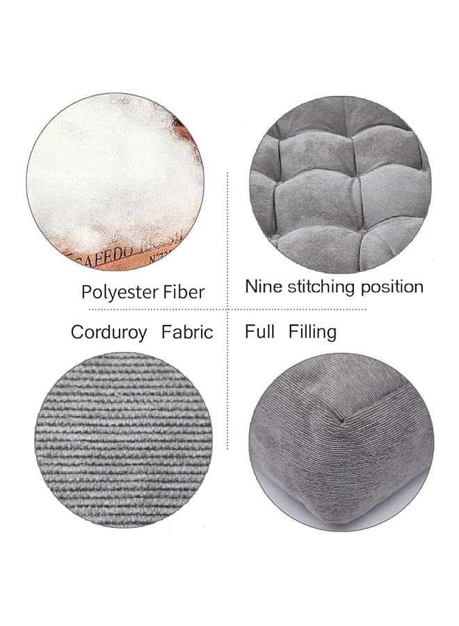 إيروريكس وسادة مقعد مربعة صلبة مبطنة سميكة من قماش مخملي مخملي وسادة أرضية من التاتامي لليوجا والتأمل وغرفة المعيشة والشرفة والمكتب في الهواء الطلق رمادية 22 × 22 بوصة - Image 3