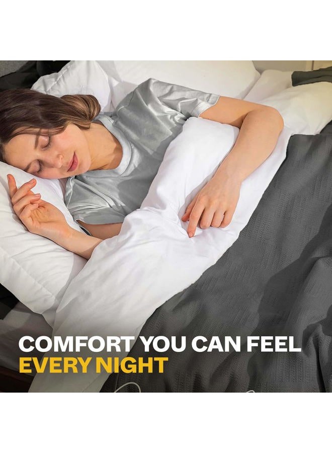 Avalonbedding 100% Cotton Blanket (Twin Size - 72x90 Inches), Soft Breathable Blanket, Lightweight Thermal Blanket, Perfect for Layering Any Bed for All Season (Grey) - Image 2