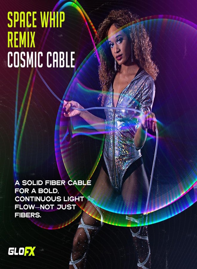 جلو اف اكس كابل GloFX Cosmic [كابل ألياف ضوئية LED قابل للبرمجة] بطول 6 أقدام، يدور 360 درجة، قطر 8 مم - لعبة إضاءة ساطعة | لوحة إضاءة EDM Flow Toy - Image 3
