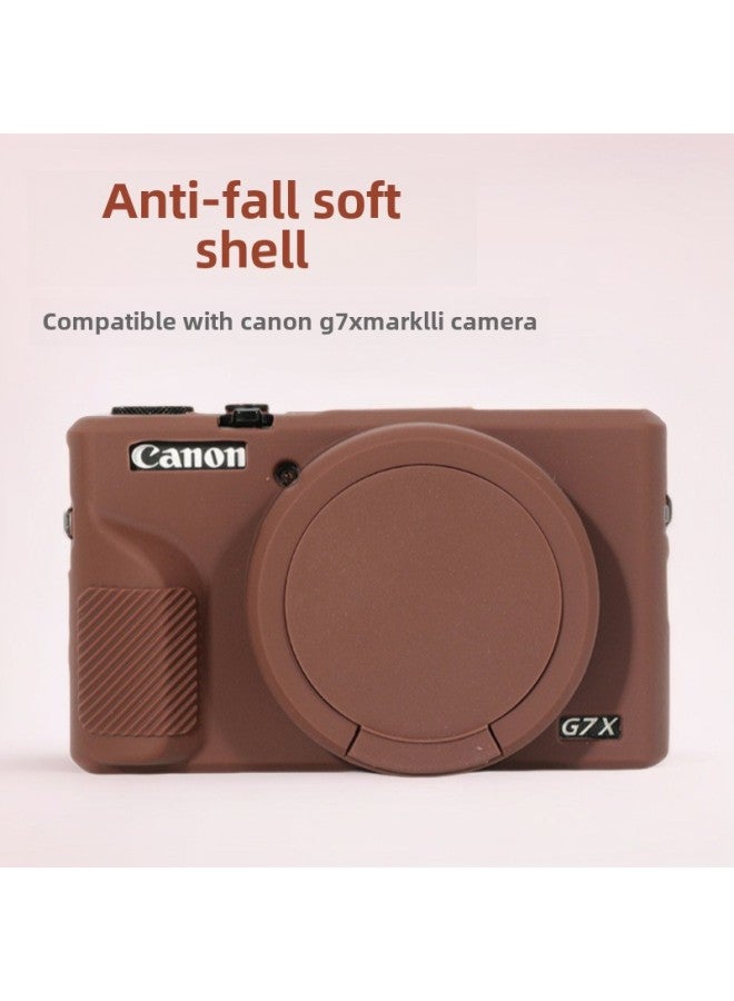 مناسب لكاميرا Canon G7XMarkIII غطاء واقٍ من السيليكون G7X3 غطاء واقٍ لحقيبة الكاميرا جراب ناعم مضاد للسقوط - اللون: G7x3 كم مطاطي أخضر هلامي - Image 2