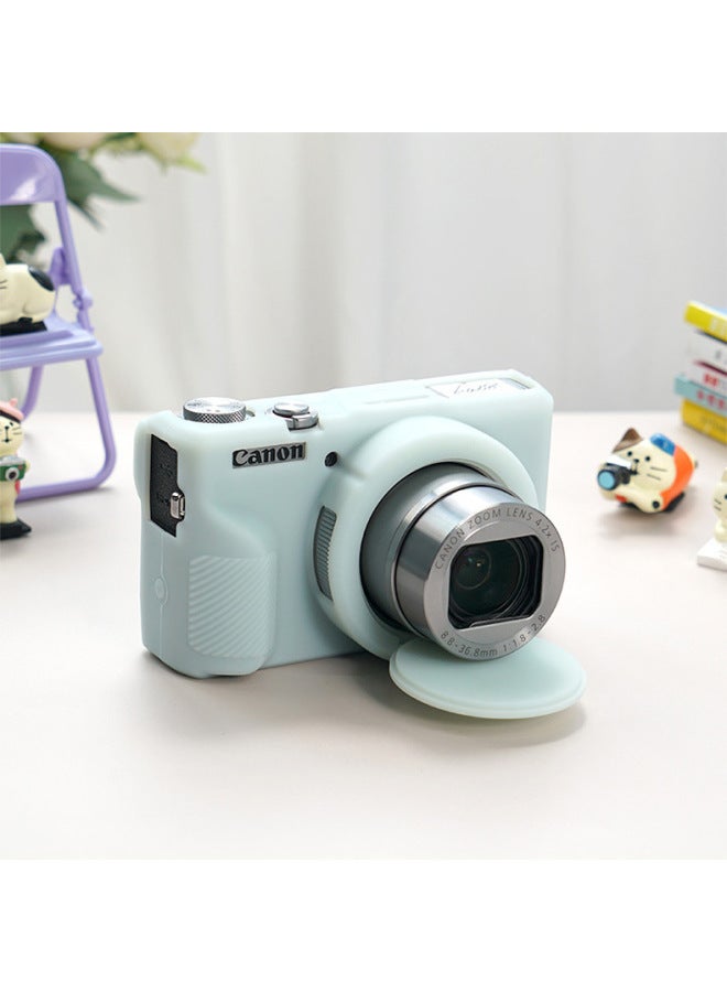مناسب لكاميرا Canon G7XMarkIII غطاء واقٍ من السيليكون G7X3 غطاء واقٍ لحقيبة الكاميرا جراب ناعم مضاد للسقوط - اللون: G7x3 كم مطاطي أخضر هلامي - Image 1