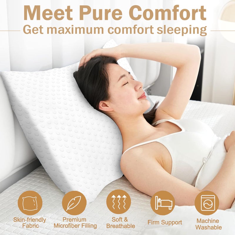 JDX Ultra Soft Microfiber Sleeping Pillow for Bedroom, Pack of 2, 16x24 inches or 40x60 Cm., (Cotton, White) - Image 3