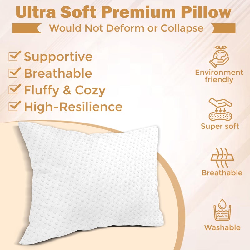JDX Ultra Soft Microfiber Sleeping Pillow for Bedroom, Pack of 2, 16x24 inches or 40x60 Cm., (Cotton, White) - Image 4