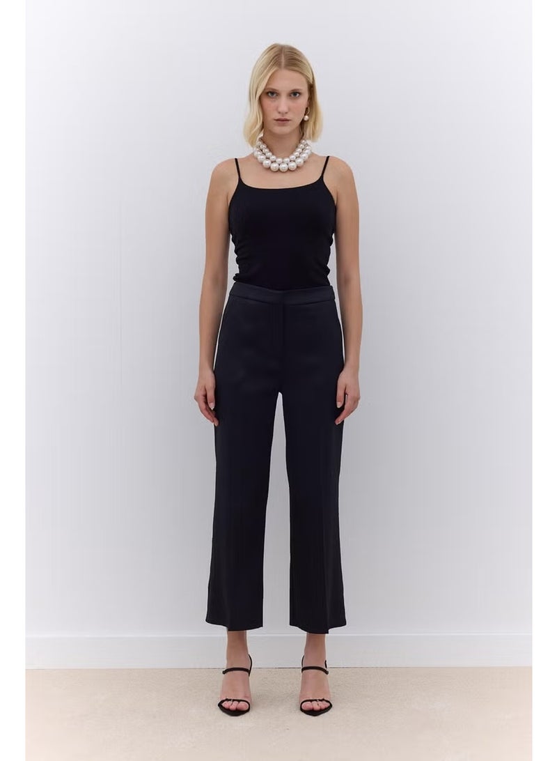 Manuka Satin Straight Leg Trousers Black - Image 4