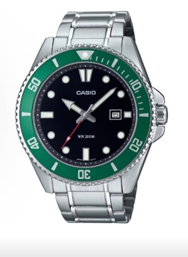 كاسيو ساعة كاسيو الكلاسيكية الكاملة من الفولاذ ، حركة الكوارتز وحزام الفولاذ ، ساعة كاسيو - Image 1