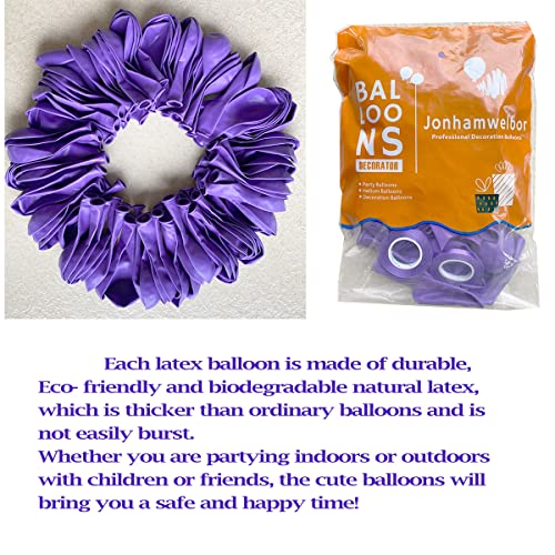Jonhamwelbor Lavender Purple Matte Latex Balloons 12 Inches 100 Pack Light Violet Wedding Baby Shower Party Decorations Girl - Image 5