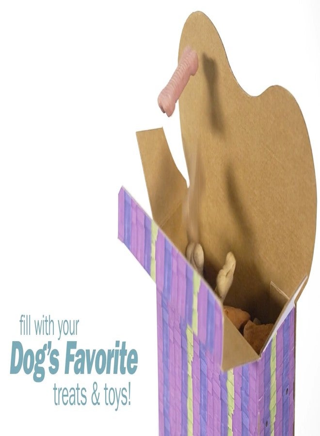 Jokari Woof Party Pull String Dog Toy Pinata. Fill Bone Shaped Box with Your Pup’s Favorite Treats, Snacks, Favors, Accessories or More. Attached Rope Tears Open, Dispenses Prizes for Everyone (Bone) - Image 3