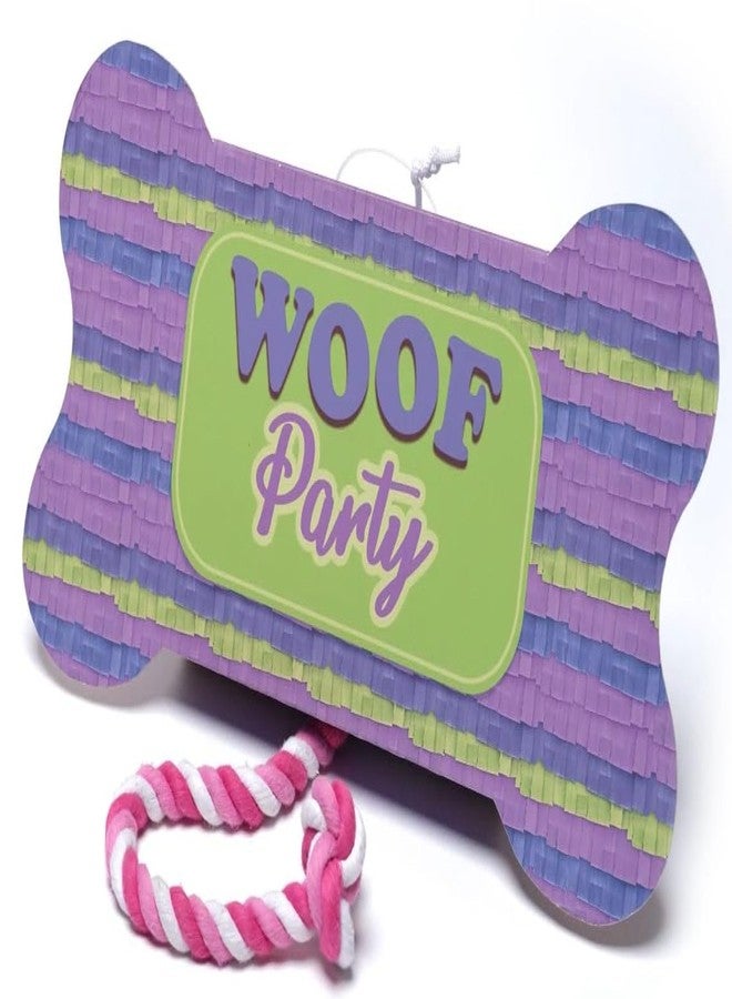 Jokari Woof Party Pull String Dog Toy Pinata. Fill Bone Shaped Box with Your Pup’s Favorite Treats, Snacks, Favors, Accessories or More. Attached Rope Tears Open, Dispenses Prizes for Everyone (Bone) - Image 1