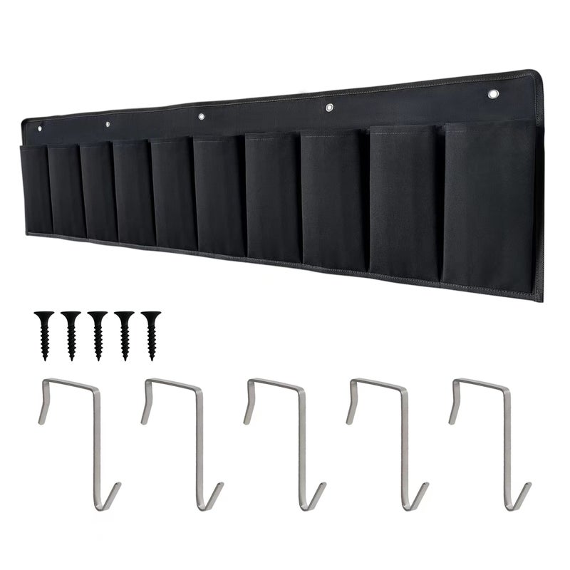 RVZONE RV Shoe Pockets 10 Pockets Heavy Hanging Bedside Storage Organizer with Sturdy Hooks Storage Pockets Hangs on bed for Shoes Toys and Tool Accessories - Image 1