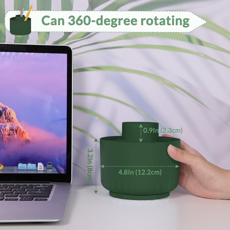 Skydue 360 Degree Rotating Desk Organizer, Dual-Purpose Pencil Pen Holder for Desk, Rotating Pencil Cup with Stickers, Office Supplies, Desk Decor for Office, School, Home - Image 3