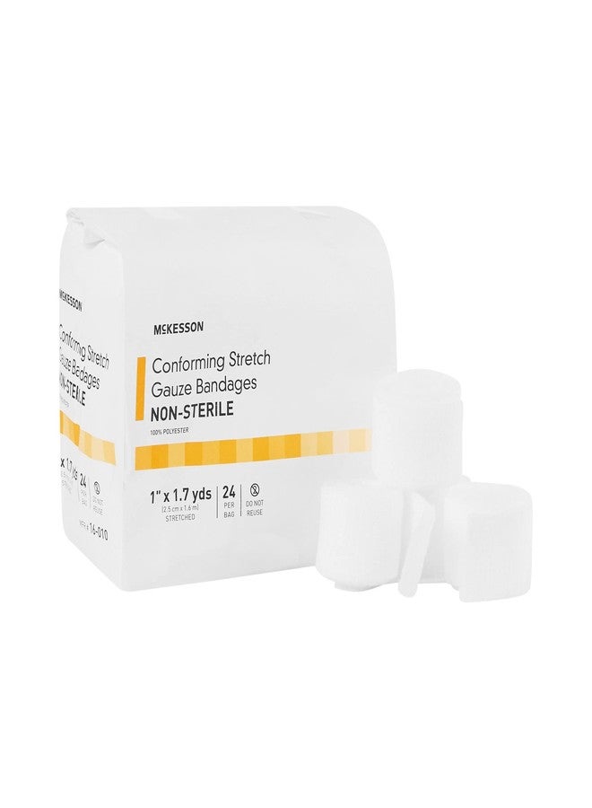 McKesson Conforming Stretch Gauze Bandages, Non-Sterile, 1 in x 1 7/10 yds, 24 Count - Image 1