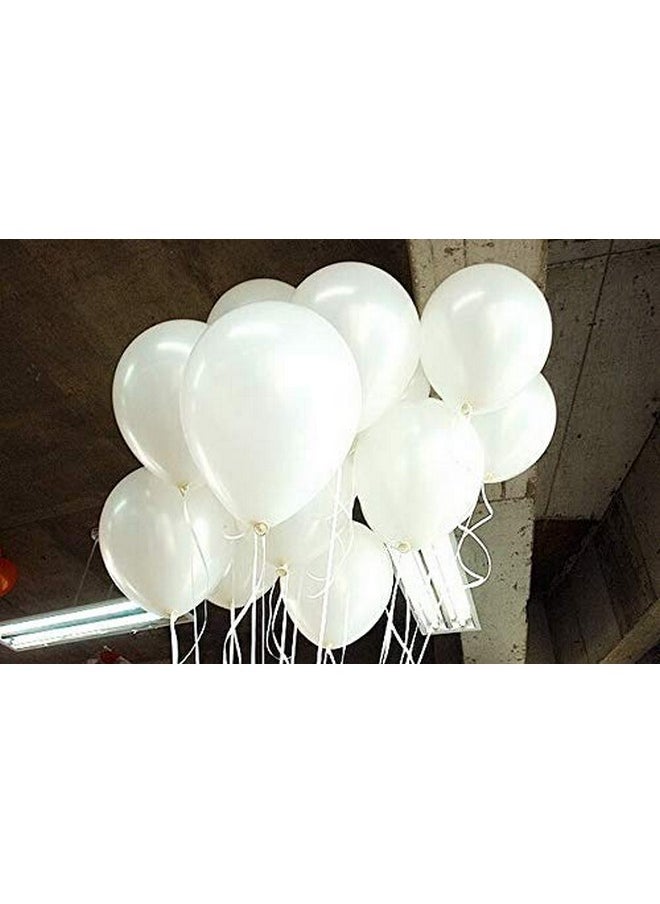 Balloonistics White Pack of 50 Metallic Shiny Balloon for Theme Party, Birthday, Anniversary, Baby Shower and Party Decorations  - Image 1
