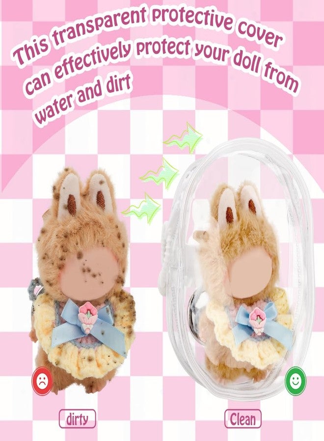 WALLFID Clear Display Bag for 10cm Plush Figures,Blind Box Doll Protective Case with Anti-Theft Silicone Strap,13cm Dustproof Anti-Collision Storage Bag,PVC Portable Carrying Bag (2pcs Bags) - Image 3