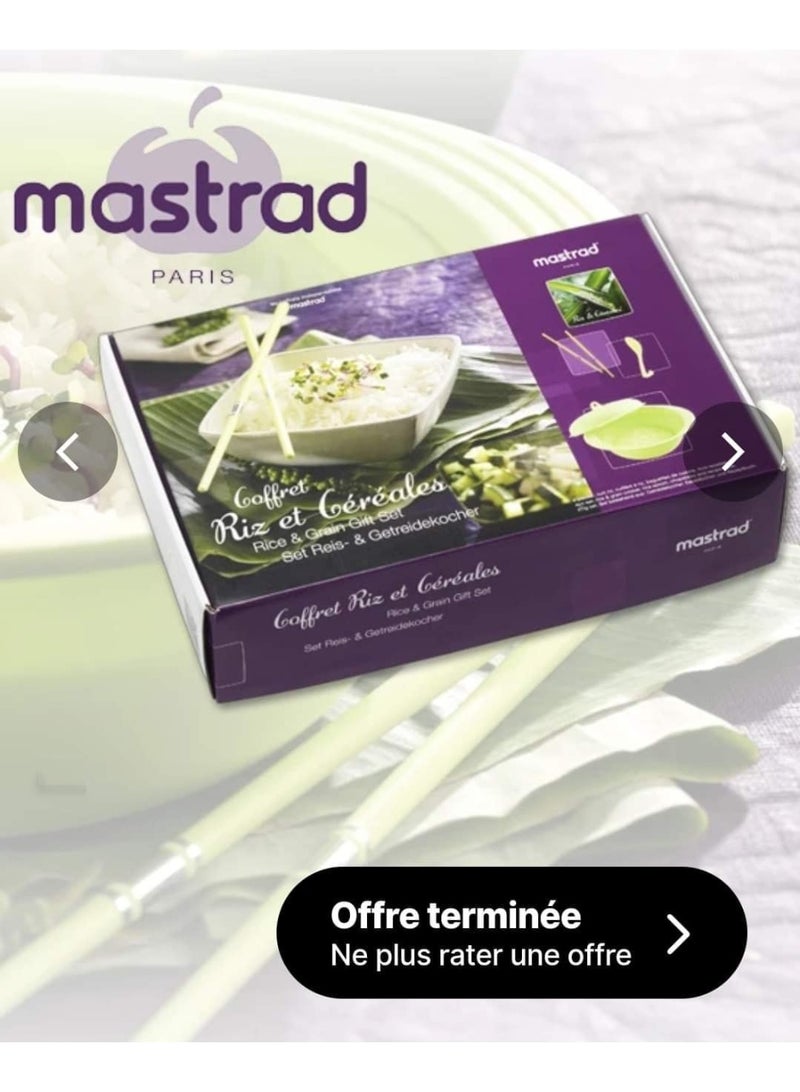 Mastrad Baby a rice spoon with a non-stick surface and a set of 2 silicone chopsticks The essential tool: a rice & grain cooker 4 piece set - Image 5